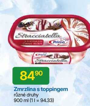 Prima Zmrzlina s toppingem různé druhy 900 ml 