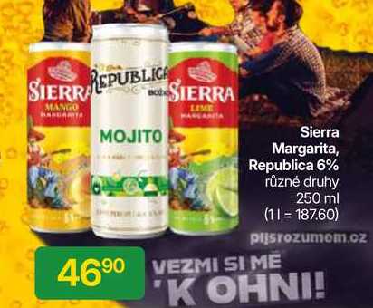 Sierra Margarita, Republica 6% různé druhy 250 ml 