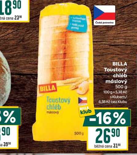 BILLA Toustový chléb 500g