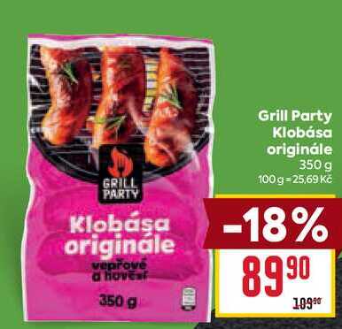 Grill Party Klobása originále 350 g 