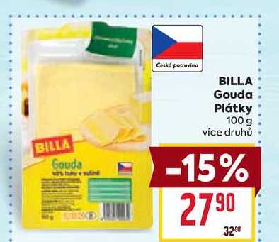 BILLA Gouda Plátky 100g
