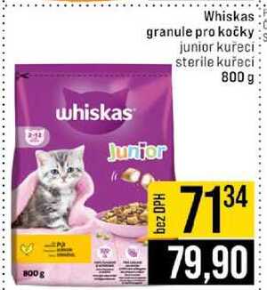 Whiskas granule pro kočky junior kuřecí sterile kuřecí 800 g