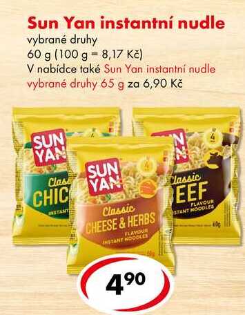 Sun Yan instantní nudle, 60 g