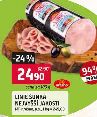 LINIE ŠUNKA NEJVYŠŠÍ JAKOSTI MP Krásno, 100g