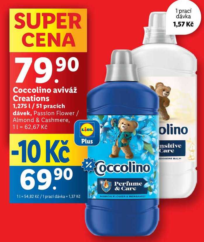 Coccolino aviváž Creations, 1,275 l/51 pracích dávek