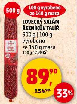 LOVECKÝ SALÁM ŘEZNÍKŮV TALÍŘ, 500 g 