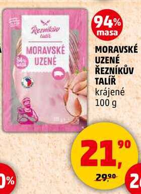 MORAVSKÉ UZENÉ ŘEZNÍKŮV TALÍŘ krájené, 100 g 