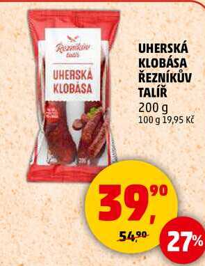 UHERSKÁ KLOBÁSA ŘEZNÍKŮV TALÍŘ, 200 g 