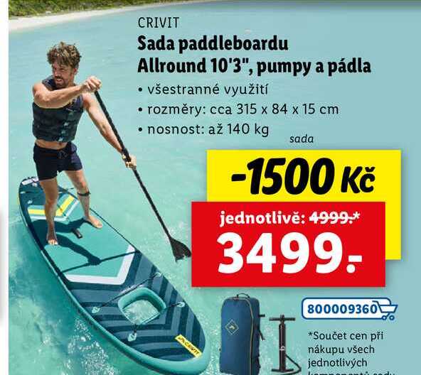 Sada paddleboardu Allround 10'3", pumpy a pádla