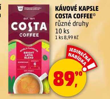 KÁVOVÉ KAPSLE COSTA COFFEE různé druhy, 10 ks  