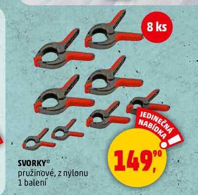 SVORKY pružinové, z nylonu, 1 balení 