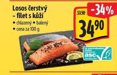 filety z lososa, s kůží 100g