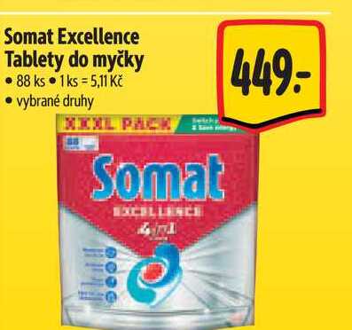 Somat Excellence Tablety do myčky 88 ks