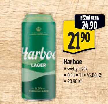 Harboe, světlý ležák 0,5l