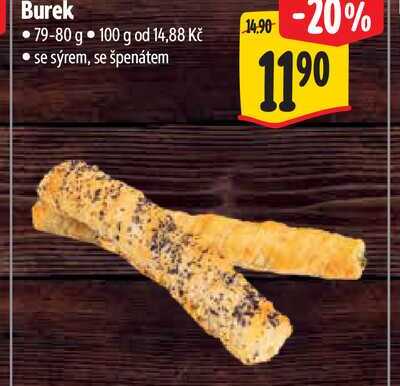 Burek se sýrem, se špenátem 80g