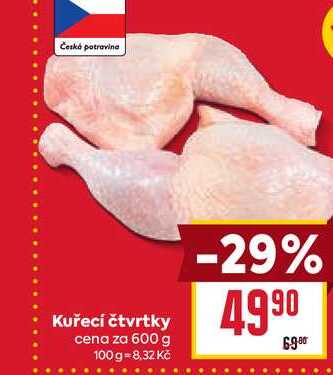 Kuřecí čtvrtky cena za 600 g