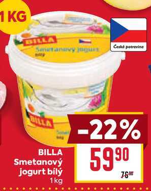 BILLA Smetanový jogurt bílý 1kg