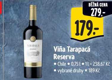 Viña Tarapacá Reserva víno z Chile 0,75l