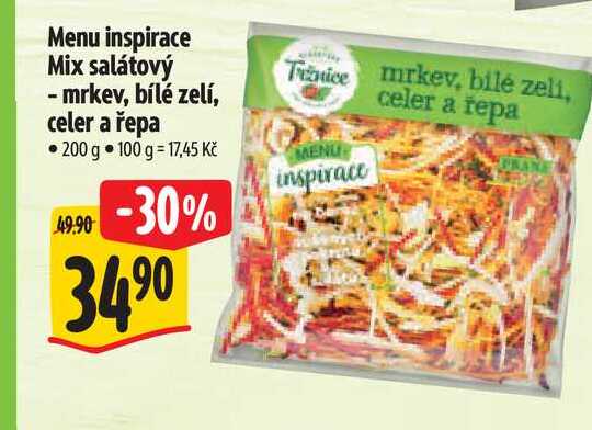 Menu inspirace Mix salátový - mrkev, bílé zelí, celer a řepa 200 g 