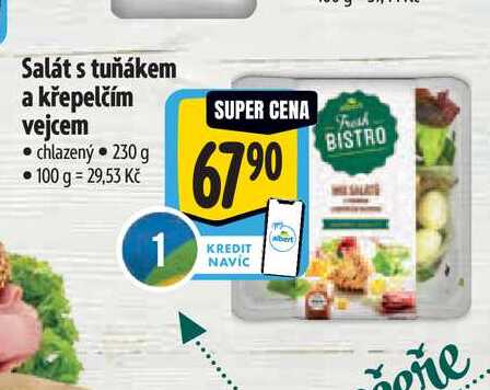 Salát s tuňákem a křepelčím vejcem chlazený 230 g 