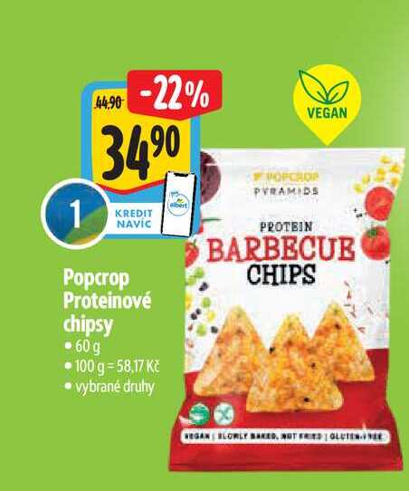 Popcrop Proteinové chipsy 60 g