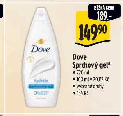 Dove sprchový gel 720ml
