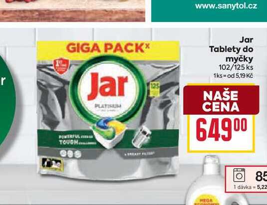 Jar Tablety do myčky 102/125 ks