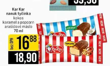 Kar Kar nanuk tyčinka kokos karamel a popcorn arašidové máslo 70 ml 