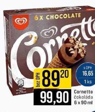 Cornetto čokoláda 6 x 90 ml 