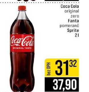 Coca Cola original zero Fanta pomeranč Sprite 2l