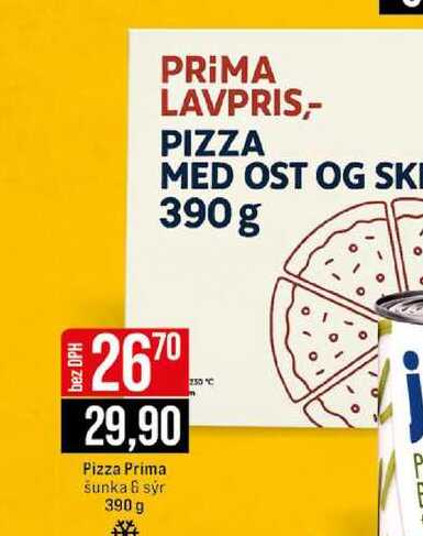 Pizza Prima šunka 6 sýr 390 g 