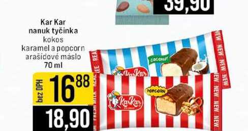 Kar Kar nanuk tyčinka kokos karamel a popcorn arašidové máslo 70 ml 
