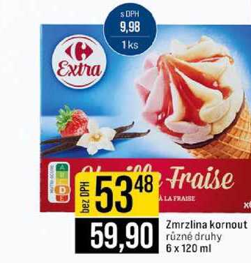 Zmrzlina kornout různé druhy 6 x 120 ml