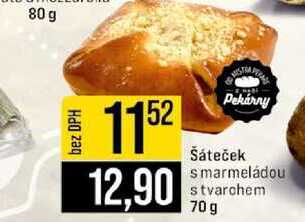 Pekárny Šáteček s marmeládou s tvarohem 70 g 