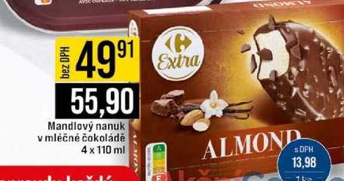 Mandlový nanuk v mléčné čokoládě 4 x 110 ml 