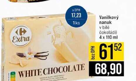 Vanilkový nanuk v bílé čokoládě 4 x 110 ml 