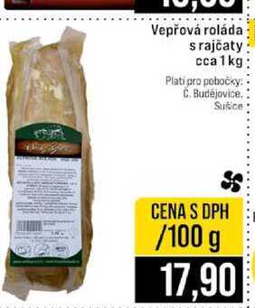 Vepřová roláda srajčaty cca 1kg 100g