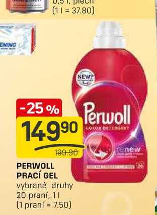 PERWOLL PRACÍ GEL vybrané druhy 20 praní