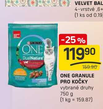 ONE GRANULE PRO KOČKY vybrané druhy 750 g