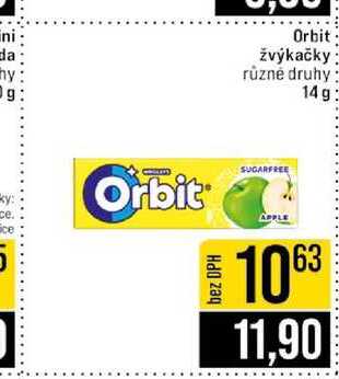 Orbit žvýkačky různé druhy 14g