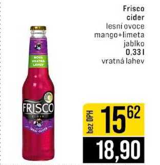 Frisco cider lesni ovoce mango+limeta jablko 0,33l