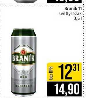 Branik 11 světlý ležák 0,5l