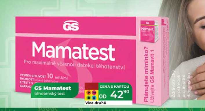 GS Mamatest Pro maximálně včasnou detekci těhotenství 