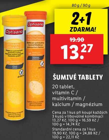 ŠUMIVÉ TABLETY , 80 g/90 g