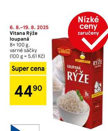 Vitana Rýže loupaná, 8× 100 g 