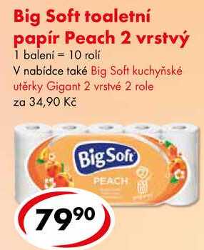 Big Soft toaletní papír Peach 2 vrstvý, 10 rolí  