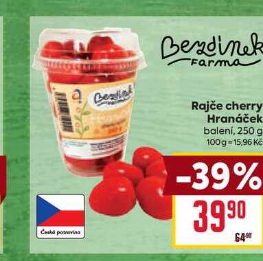 Rajče cherry Hranáček balení, 250 g