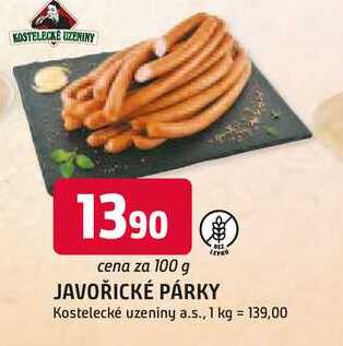 Kostelecké Uzeniny Javořické párky 100g