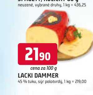 LACKI DAMMER 45% tuku, sýr polotvrdý, 100 g