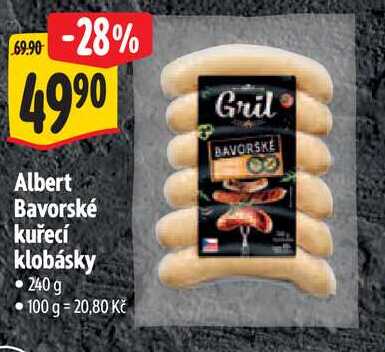 Albert Bavorské kuřecí klobásky, 240 g 